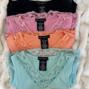 Camisole Bundle Lot of Four Pink Mint Coral Black Size S For Joseph